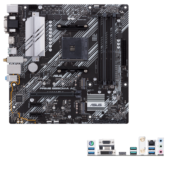 Tarjeta madre Asus Prime B550M-A AC socket AM4 4xDDR4 HDMI VGA DVI ATX