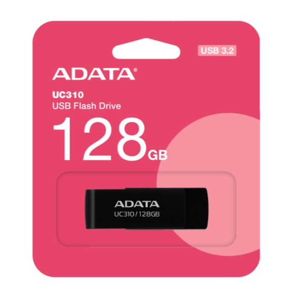 Memoria ADATA 128GB USB UC310 3.2 Negro lectura 100MB/s UC310-128G-RBK