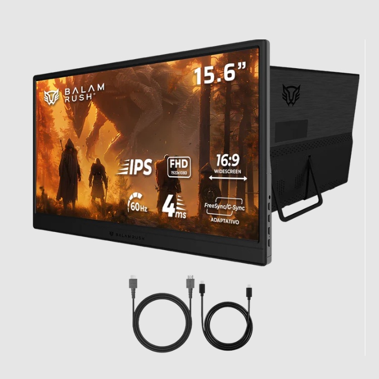 Monitor Portatil Balam Rush Plano 15.6  IPS Nomad NM15D Negro 1920 x 1080 FHD 60Hz BR-943123