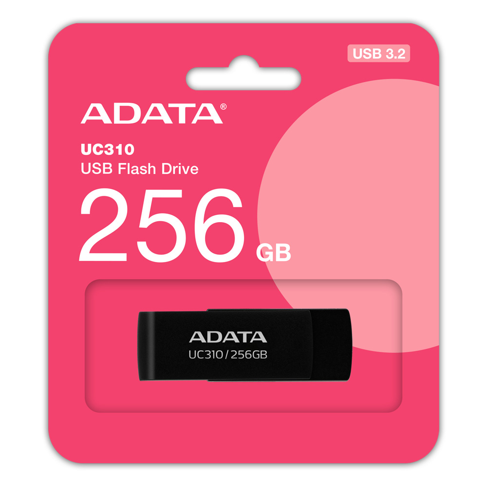Memoria ADATA 256GB USB UC310 3.2 negro lectura 100MB/s UC310-256G-RBK