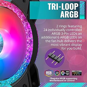 Ventilador Cooler Master MF120 Prismatic ARGB  120mm 650-2000 RPM Negro