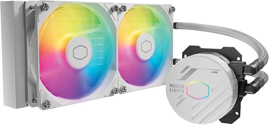 Enfriamiento Liquido Cooler Master MasterLiquid 240 Lite 2x120mm  ARGB 650-1750 RPM Blanco