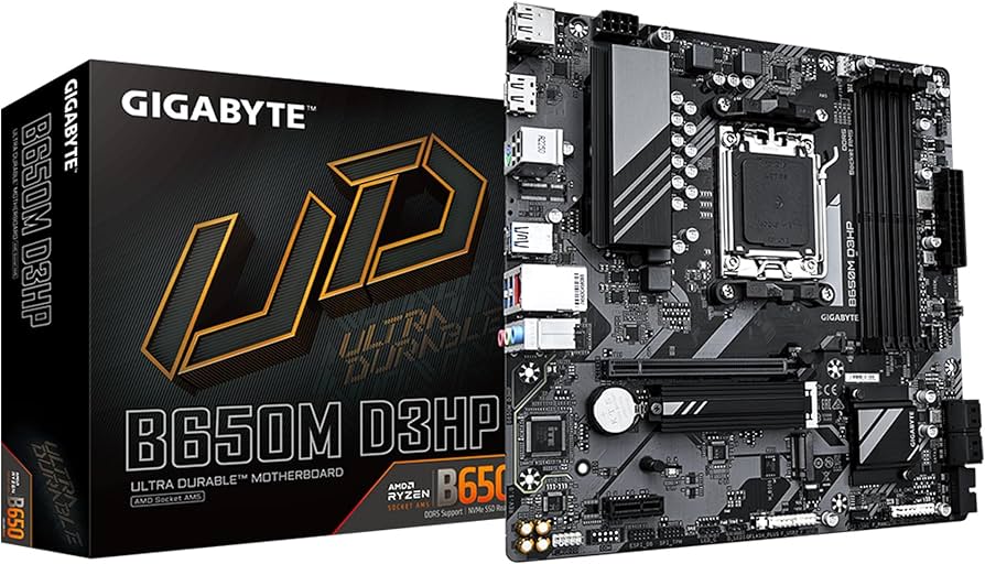 Tarjeta madre Gigabyte B650M D3HP socket AM5 4xDDR5 1xHDMI 2xDP Micro ATX