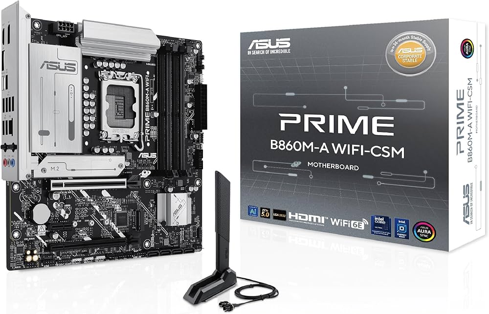 Tarjeta Madre ASUS Prime B860M-A WIFI-CSM socket 1851 Ultra Series 2 4xDDR5 2XDP 1xHDMI 1xUSB C