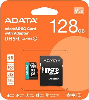 Memoria ADATA 128GB MicroSD High Endurance con adaptador SD para videovigilancia clase 10 A2 U3 V30 100MB/s