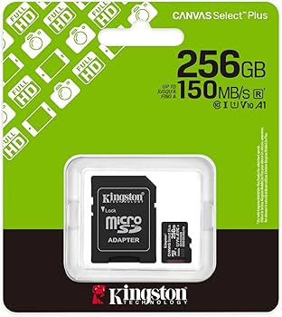Memoria Kingston 256GB Micro SD Canvas Select Plus Gen3 A1 U1 150 mb/s SDCS3/256GB