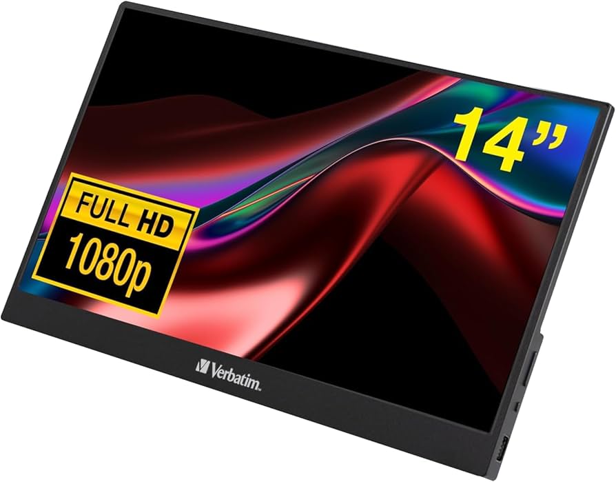Monitor Touch Verbatim 14 LED Portatil Resolucion 1920 X 1080 Full HD USB-C/HDMI modelo VB49591color Negro