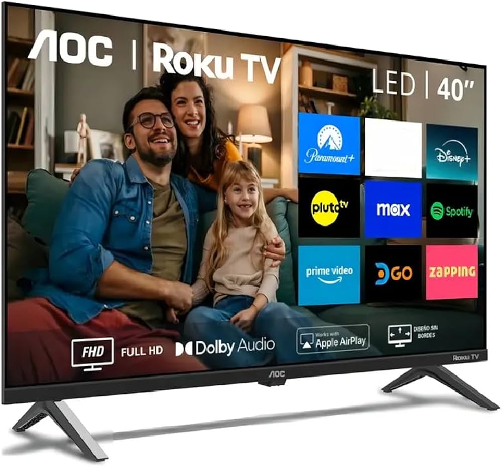 Smart TV AOC 40 pulg RokuTv LED Full HD 1920*1080 Wifi 3HDMI 1USB Ethernet