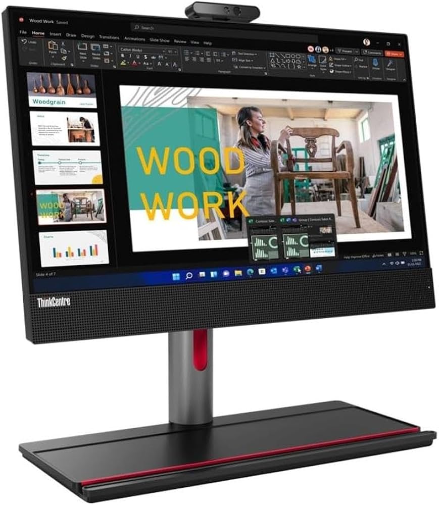 Computadora Lenovo AIO Thinkcentre M70A G3 Intel Core i5-12400 21.5 Pulg 8GB 256SSD Windows 11 Pro color negro